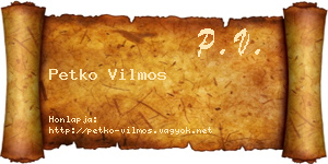 Petko Vilmos névjegykártya