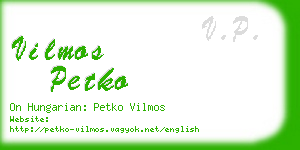 vilmos petko business card